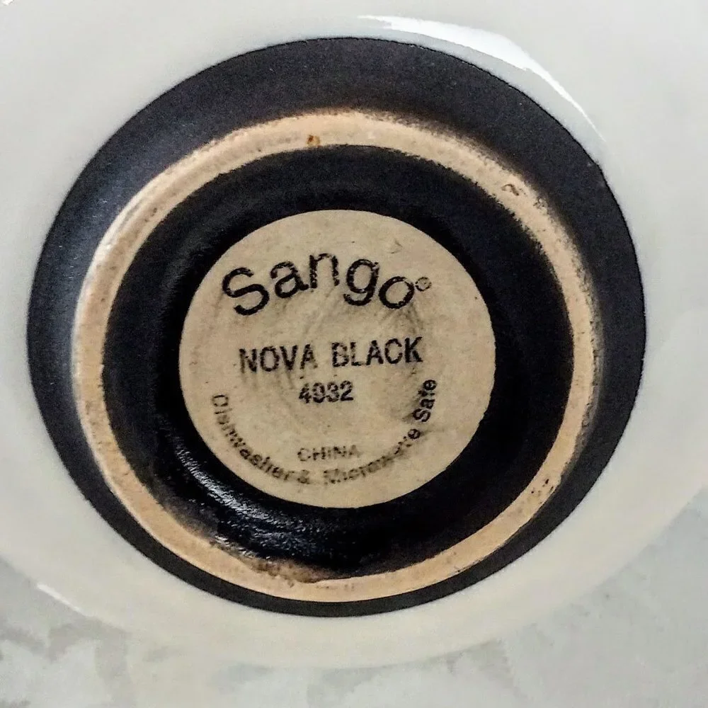 Sango Nova Black Ceramic Sugar Bowl